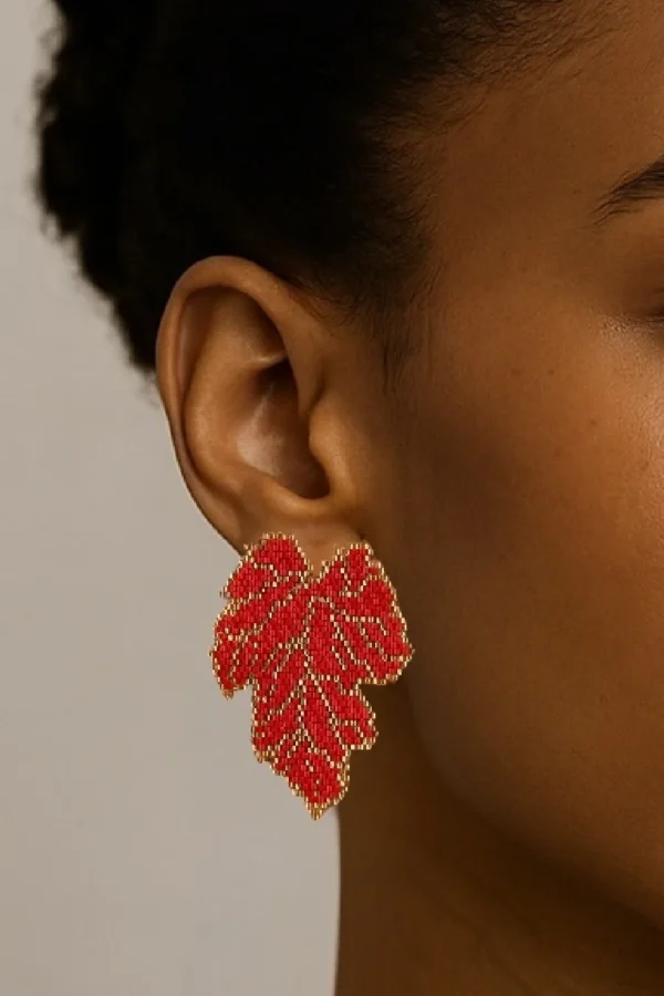 Autumn-Glow-Earrings-handcrafted-with-Miyuki-beads-woven-piece