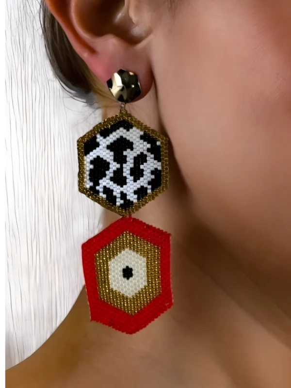 Safari-earrings-handcrafted-with-Miyuki-glass-beads-woven-piece-by-piece-in-a-hexagonal-design